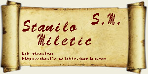 Stanilo Miletić vizit kartica